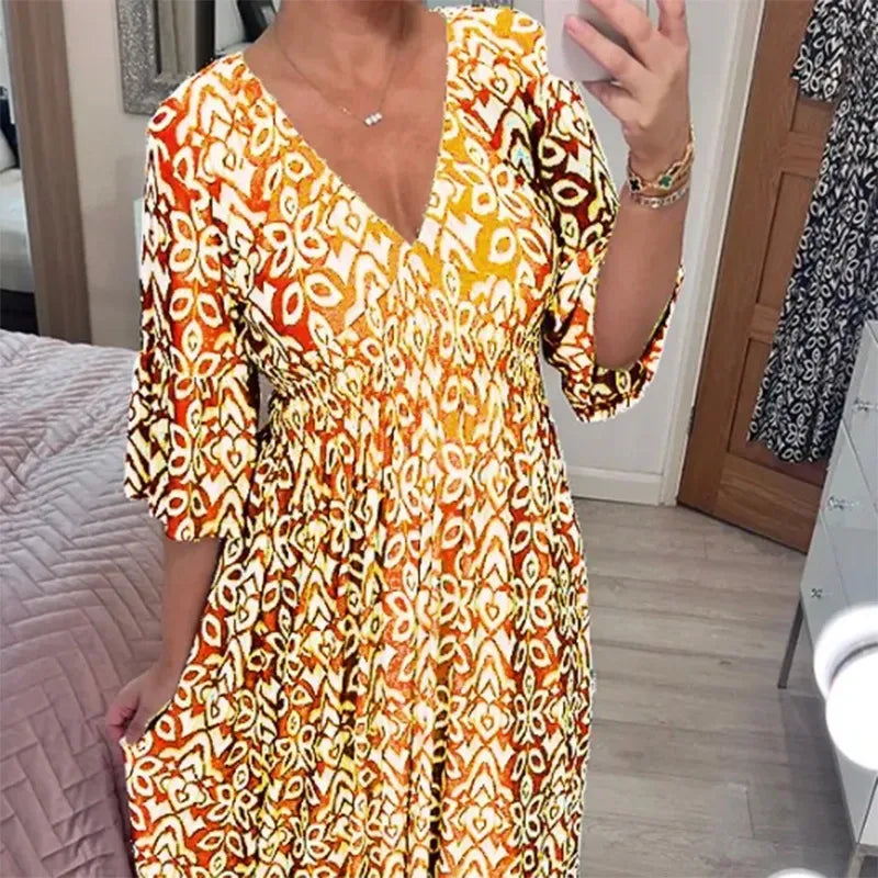 Élégance Robe | De plage à col en V