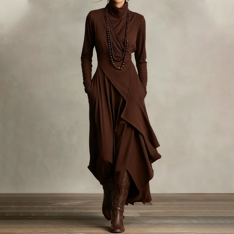 Nocturne |Robe longue asymétrique élégante pour femme