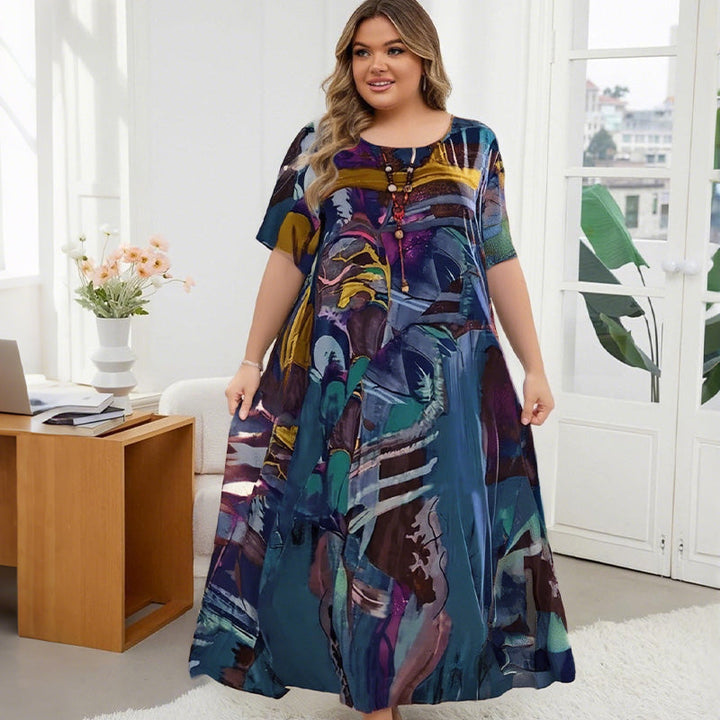 Jardin Solaire | Robe fluide aux couleurs tropicales ensoleillées