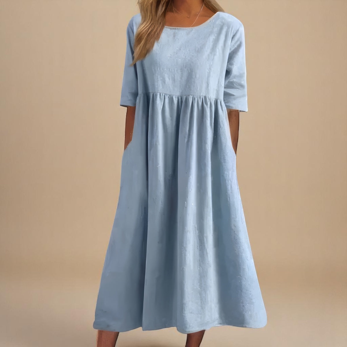 Azur Élégant | Robe légère en coton