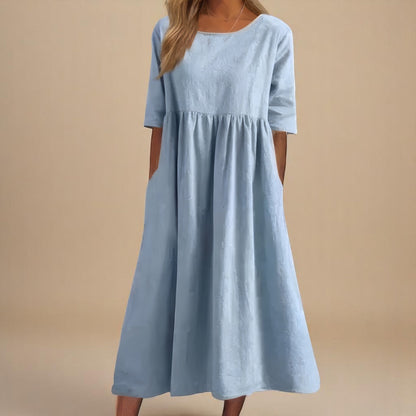 Azur Élégant | Robe légère en coton