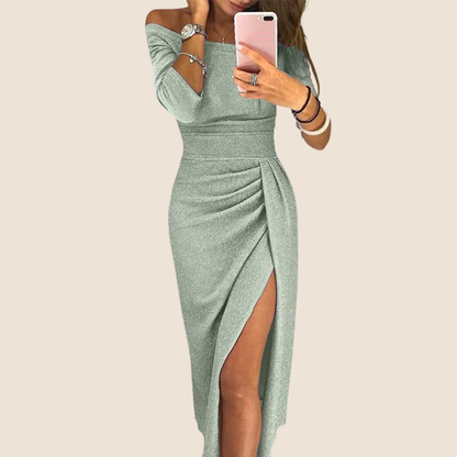 Isabeau | Robe longue halter élégante au tombé gracieux