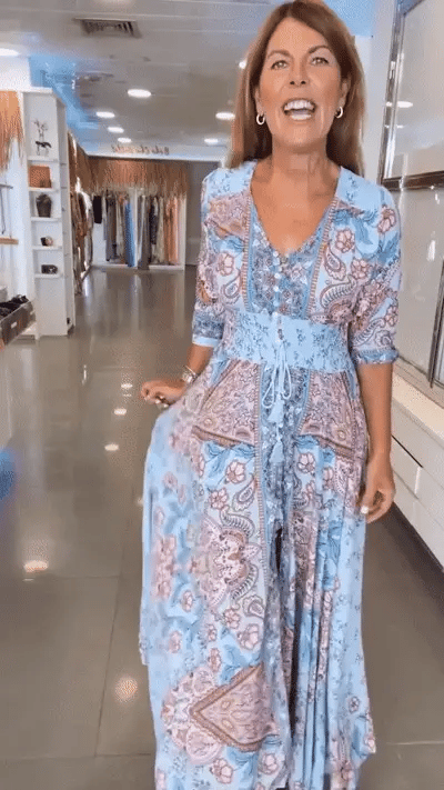 Lumière |  Élégante Robe Longue d’Été à Motif Floral