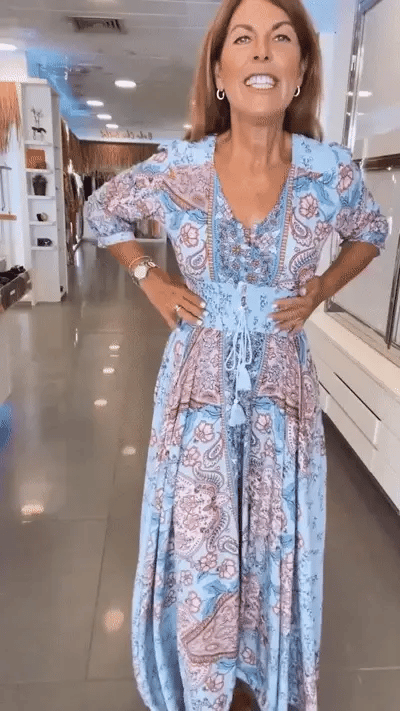 Lumière |  Élégante Robe Longue d’Été à Motif Floral