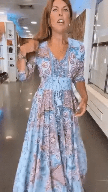 Lumière |  Élégante Robe Longue d’Été à Motif Floral