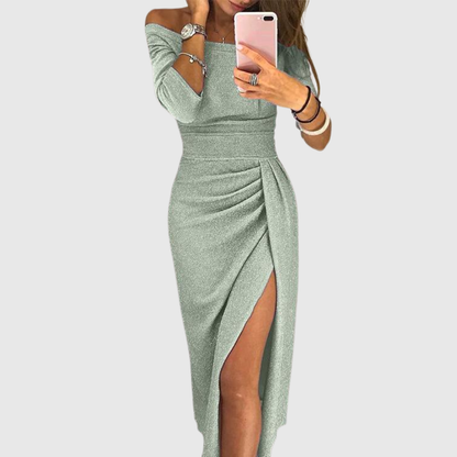 Isabeau | Robe longue halter élégante au tombé gracieux