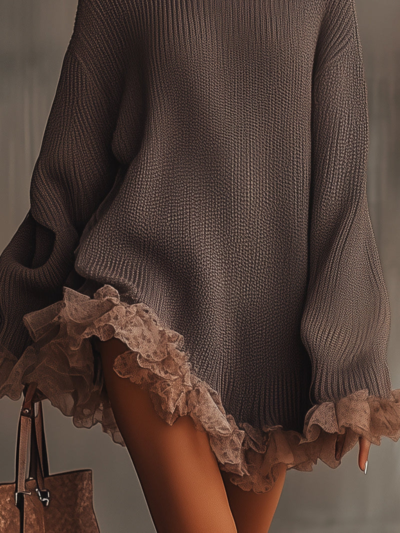 Élégance Jaylene | Robe pull à col roulé