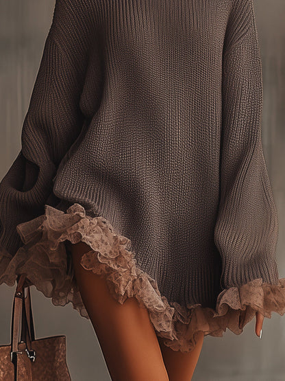 Élégance Jaylene | Robe pull à col roulé
