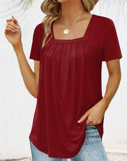 Amara Chic | T-shirt élégant à encolure carrée