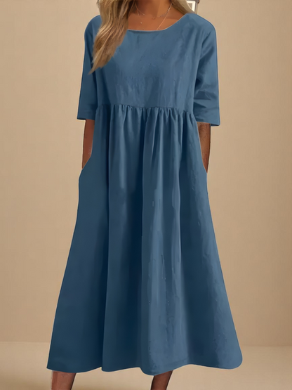 Azur Élégant | Robe légère en coton