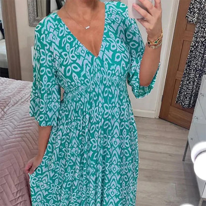 Élégance Robe |  De plage à col en V