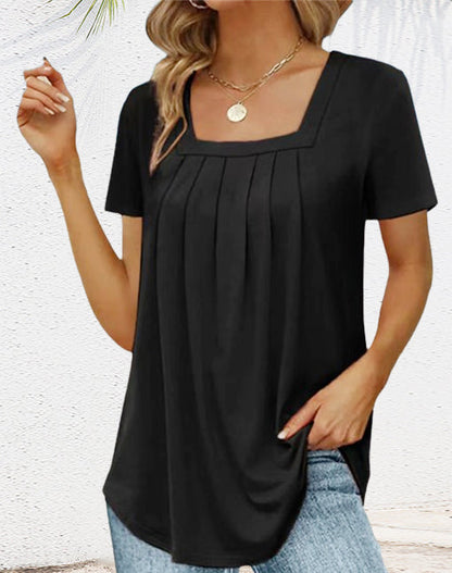 Amara Chic | T-shirt élégant à encolure carrée