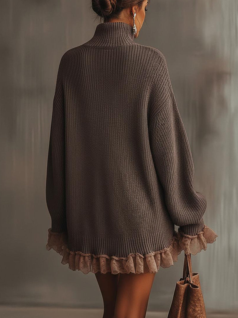 Élégance Jaylene | Robe pull à col roulé