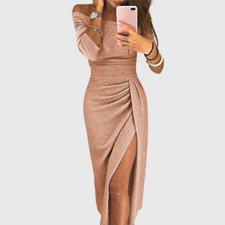 Isabeau | Robe longue halter élégante au tombé gracieux