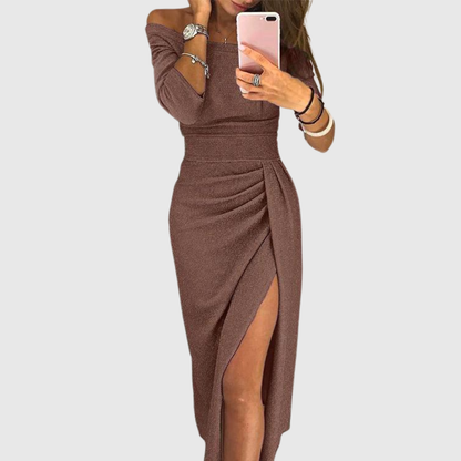 Isabeau | Robe longue halter élégante au tombé gracieux