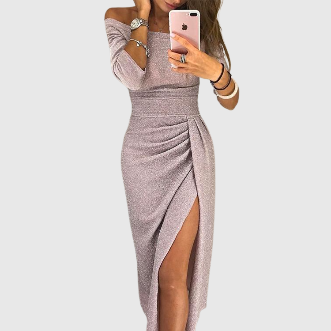 Isabeau | Robe longue halter élégante au tombé gracieux