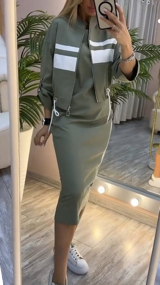 Pravella | nsemble femme confortable robe midi et veste assortie