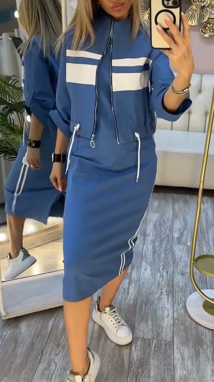 Pravella | nsemble femme confortable robe midi et veste assortie