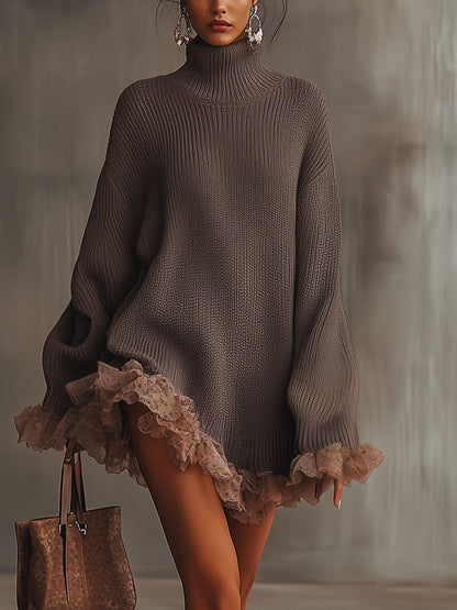 Élégance Jaylene | Robe pull à col roulé