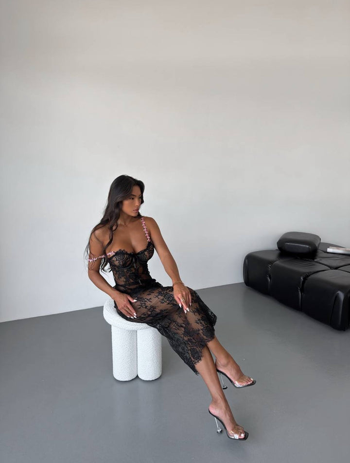 Clair  | Robe en dentelle transparente