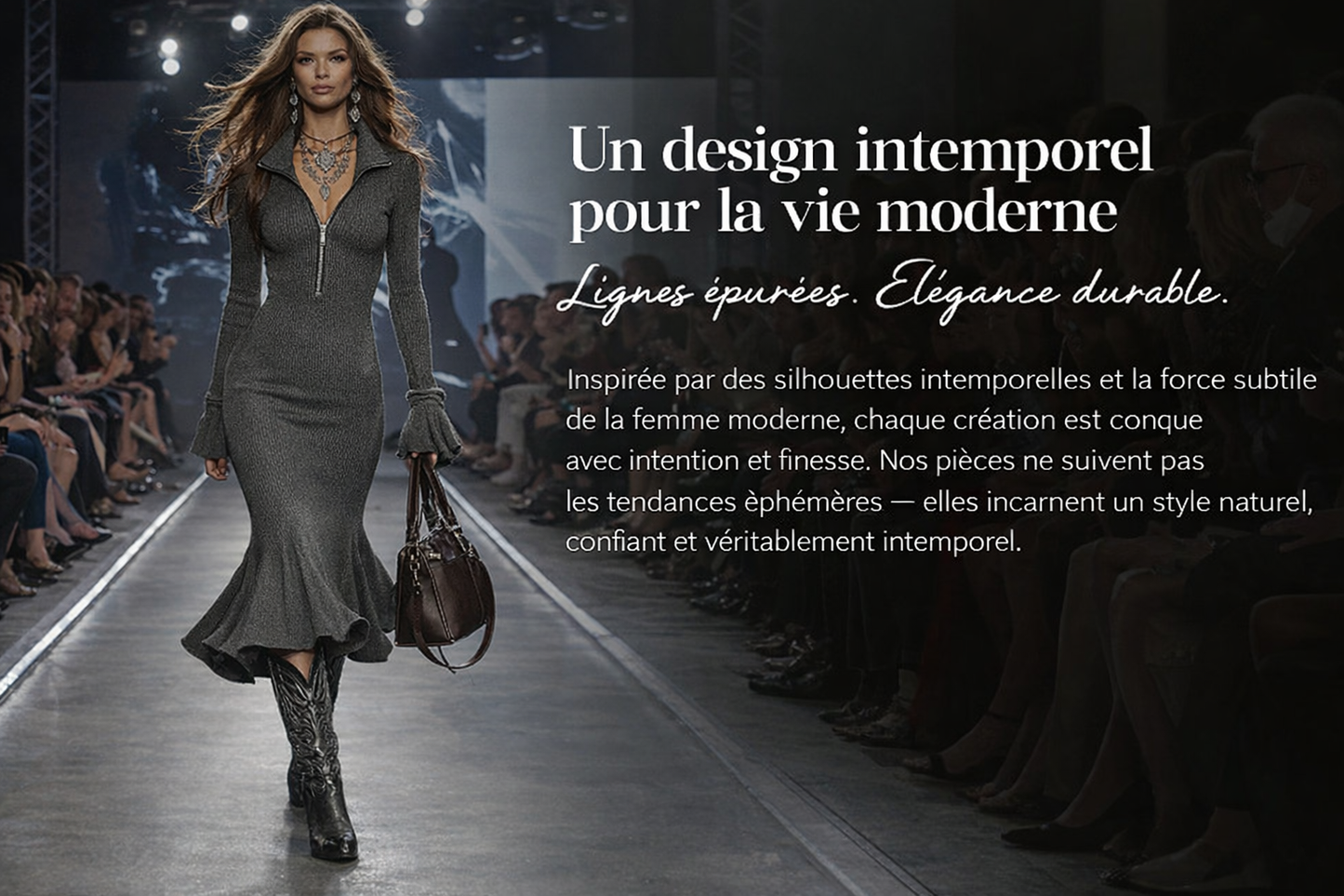 Luna | Robe sirène élégante à manches larges et fermeture éclair