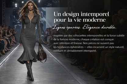 Luna | Robe sirène élégante à manches larges et fermeture éclair