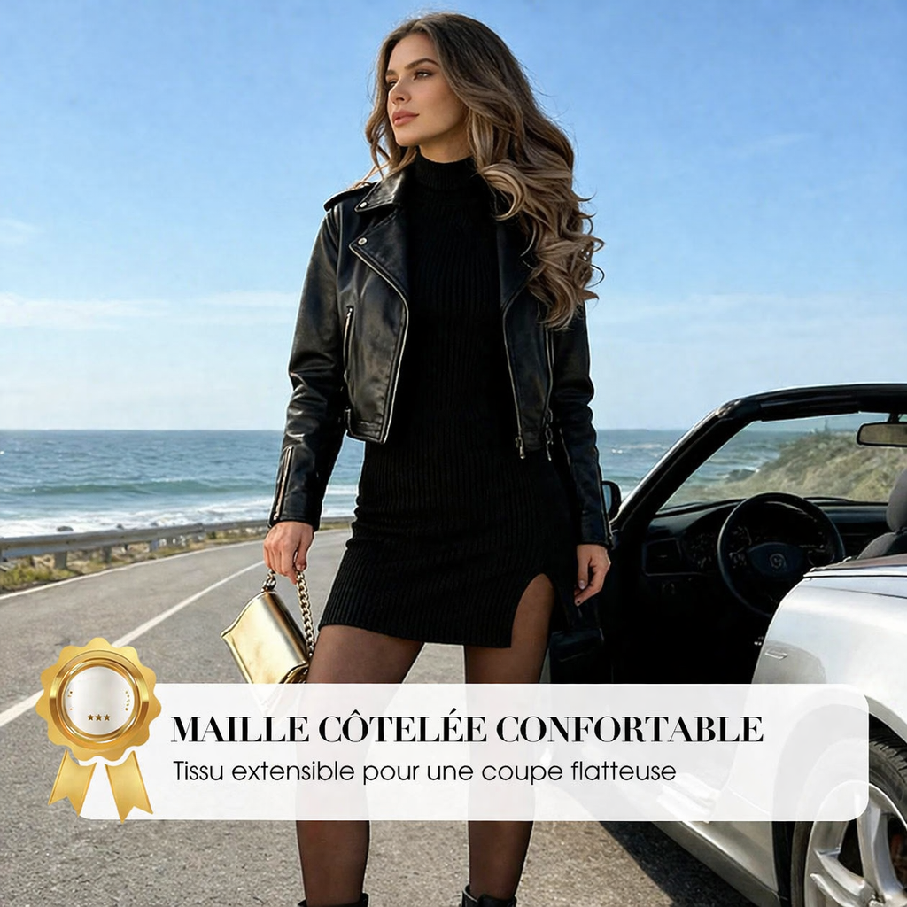 Sélia Chic  |  Robe côtelée élégante ajustée