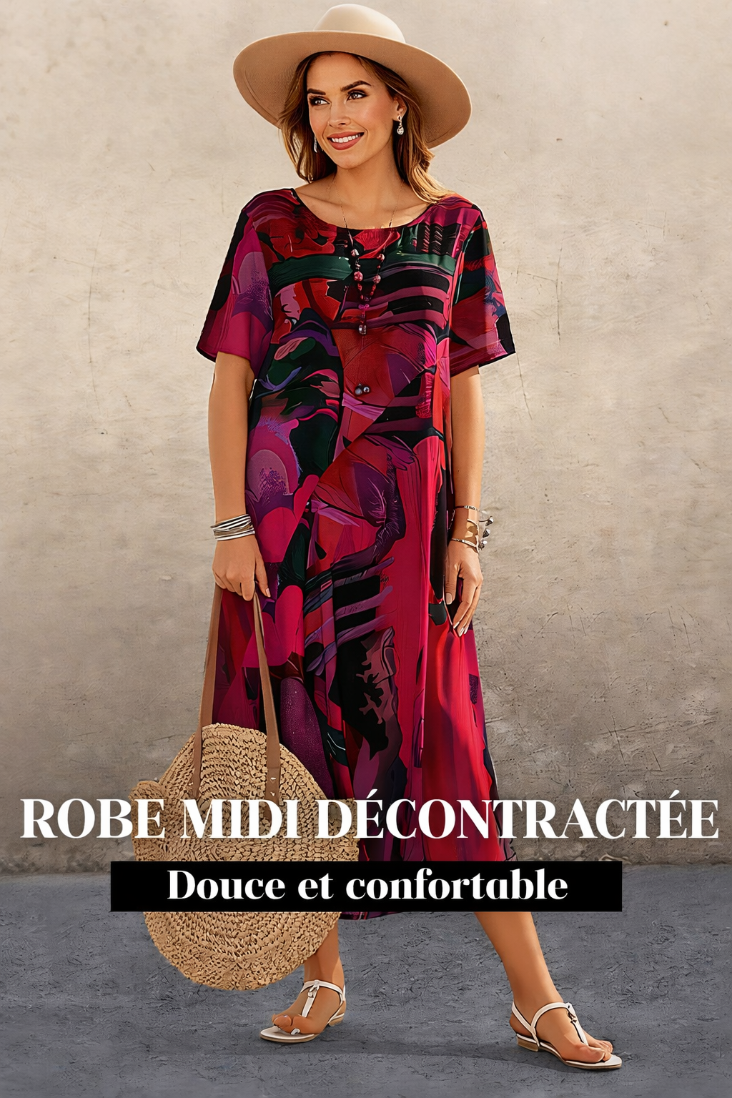 Jardin Solaire | Robe fluide aux couleurs tropicales ensoleillées