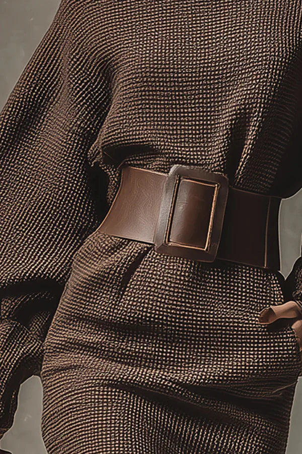Cléa | Robe Pull Chic avec Ceinture Structurante