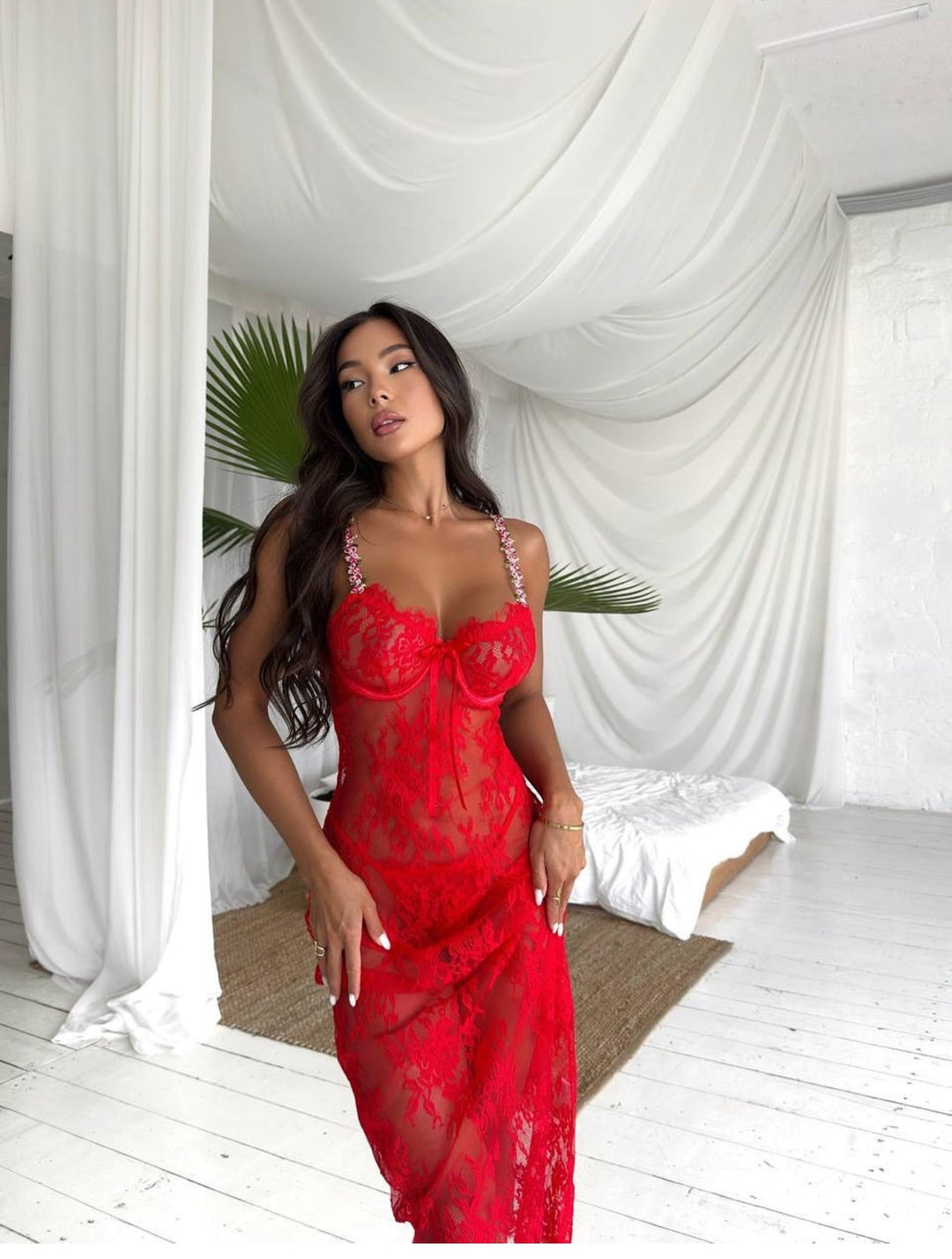 Clair  | Robe en dentelle transparente