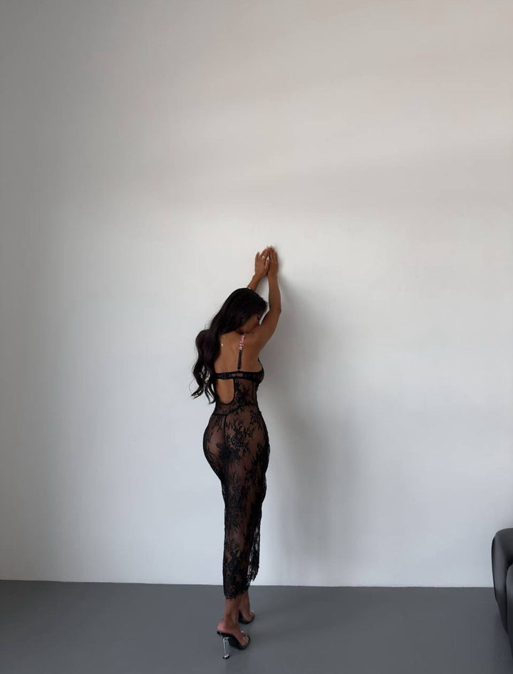 Clair  | Robe en dentelle transparente