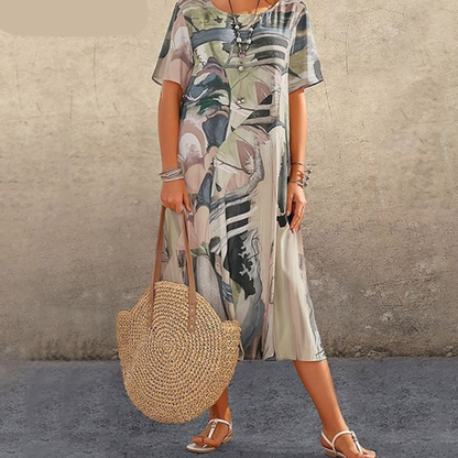Jardin Solaire | Robe fluide aux couleurs tropicales ensoleillées