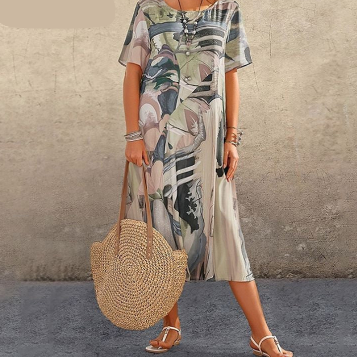 Jardin Solaire | Robe fluide aux couleurs tropicales ensoleillées