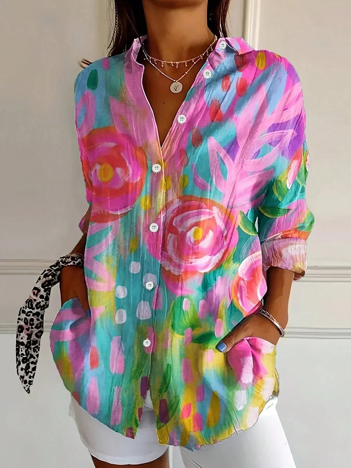 Harmonie Chic | Blouse Femme à Imprimé Vibrant