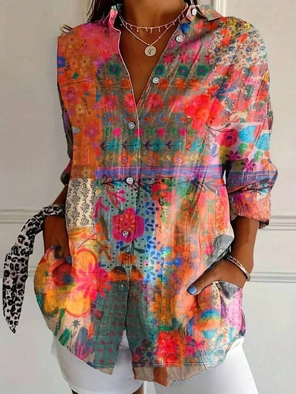 Harmonie Chic | Blouse Femme à Imprimé Vibrant