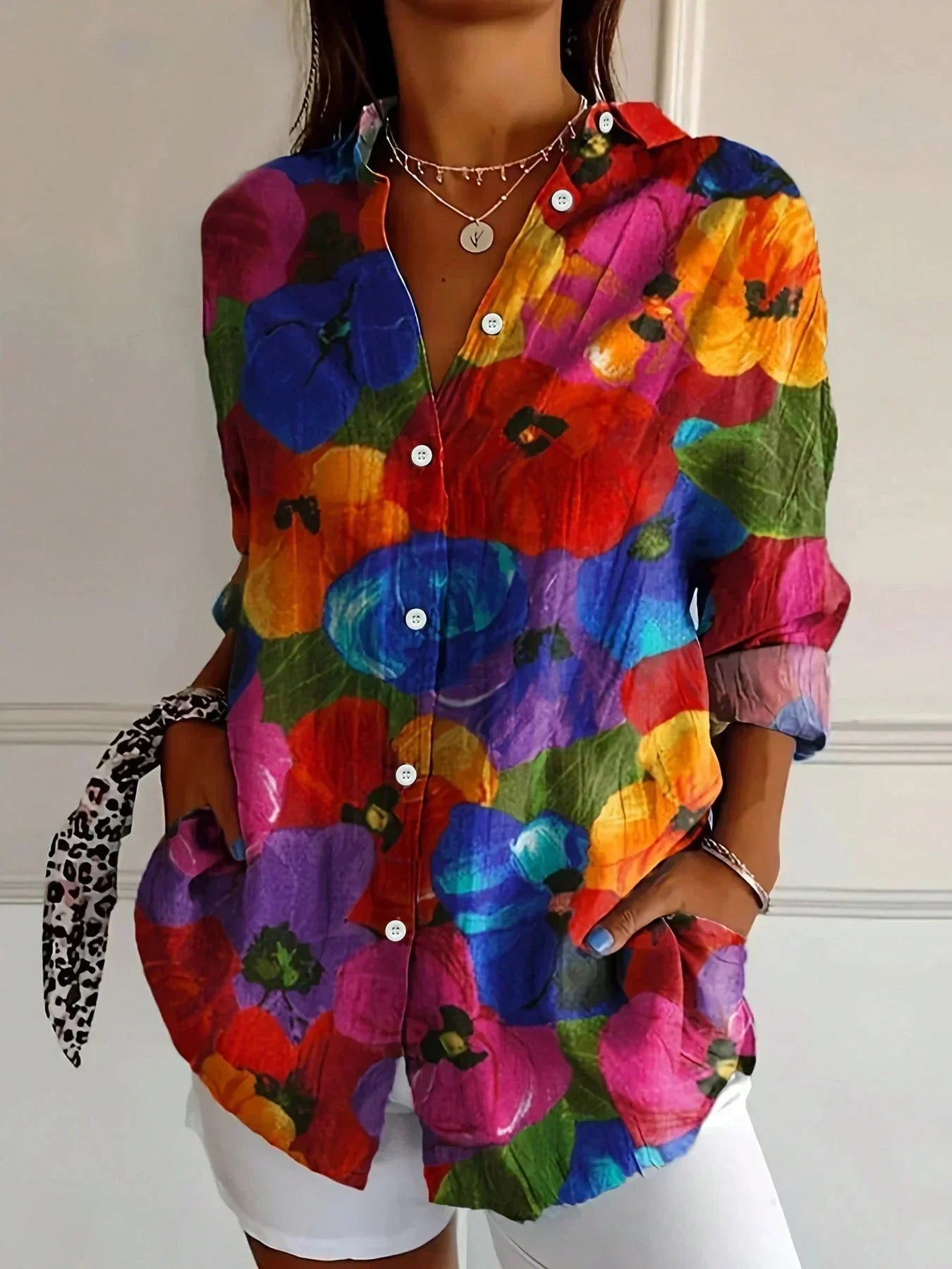 Harmonie Chic | Blouse Femme à Imprimé Vibrant