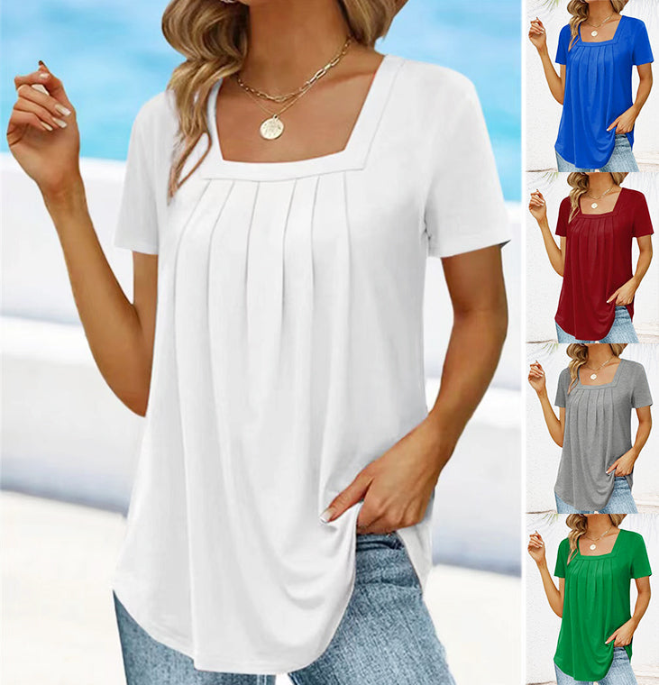 Amara Chic | T-shirt élégant à encolure carrée