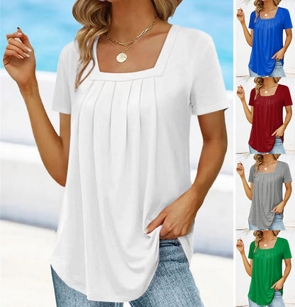 Amara Chic | T-shirt élégant à encolure carrée