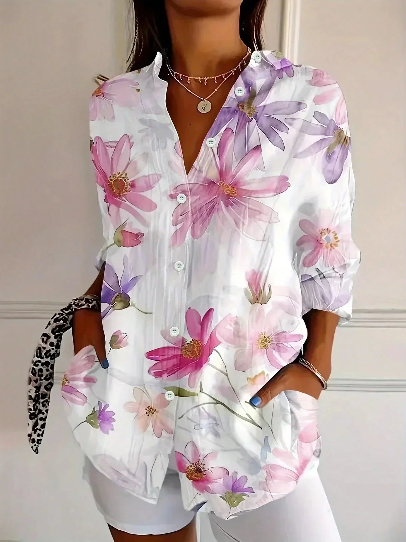 Harmonie Chic | Blouse Femme à Imprimé Vibrant