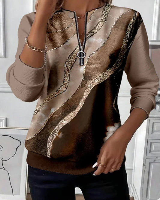 Lera | Sweatshirt demi-zip d’inspiration vintage