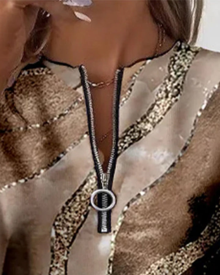 Lera | Sweatshirt demi-zip d’inspiration vintage