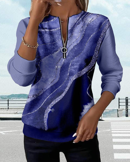 Lera | Sweatshirt demi-zip d’inspiration vintage