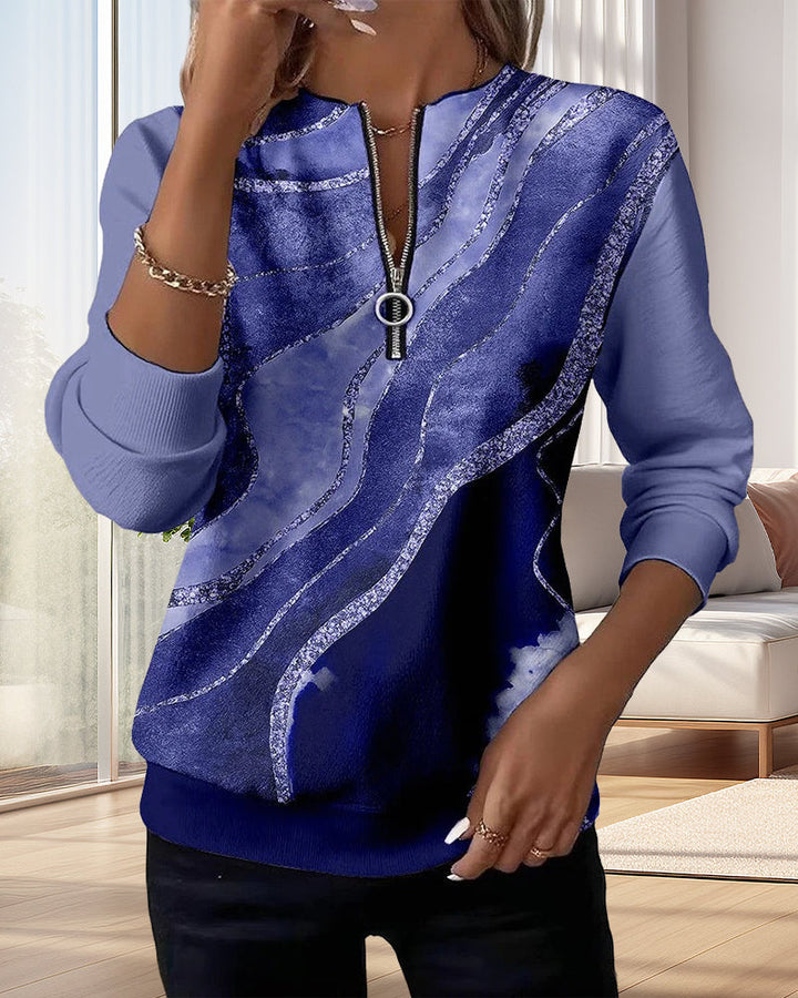 Lera | Sweatshirt demi-zip d’inspiration vintage