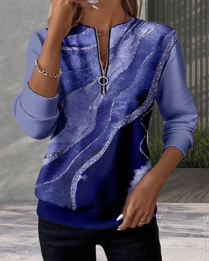 Lera | Sweatshirt demi-zip d’inspiration vintage