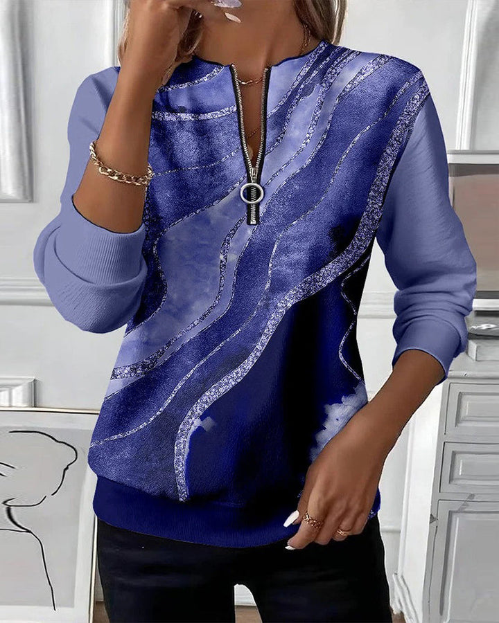 Lera | Sweatshirt demi-zip d’inspiration vintage