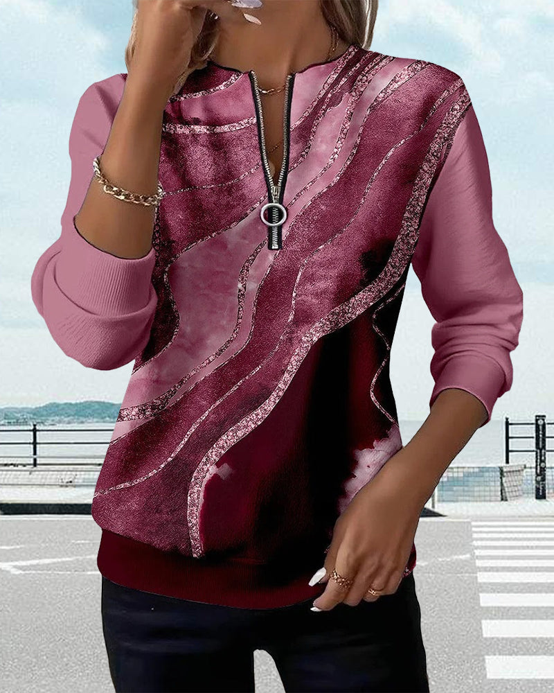 Lera | Sweatshirt demi-zip d’inspiration vintage