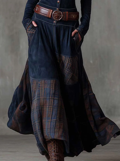 Helena | Robe longue intemporelle en daim suédé