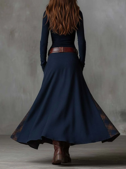 Helena | Robe longue intemporelle en daim suédé