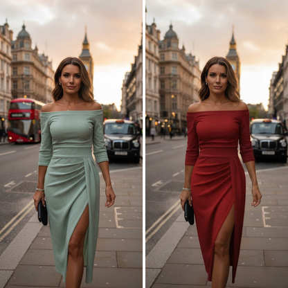 Isabeau | Robe longue halter élégante au tombé gracieux