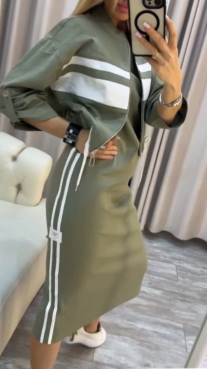 Pravella | nsemble femme confortable robe midi et veste assortie